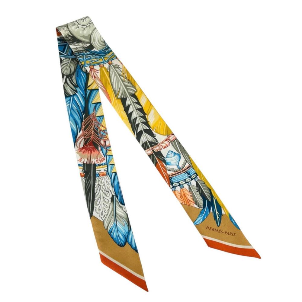 HERMES Twilly Dance Pacific 063572S Scarf/Muffler Silk Multicolor Women's